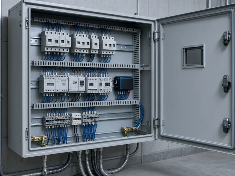 Industrial monitoring instrument cabinet with backup battery