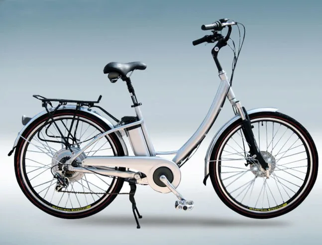 Electric bicycle with a frame mounted lithium battery pack