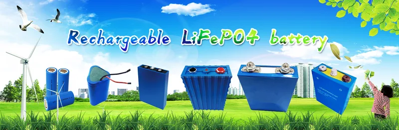 Sunder LiFePO4 battery range banner showing cylindrical and prismatic lithium iron phosphate cells