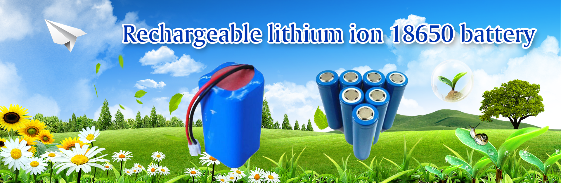 Sunder 18650 lithium ion battery range banner